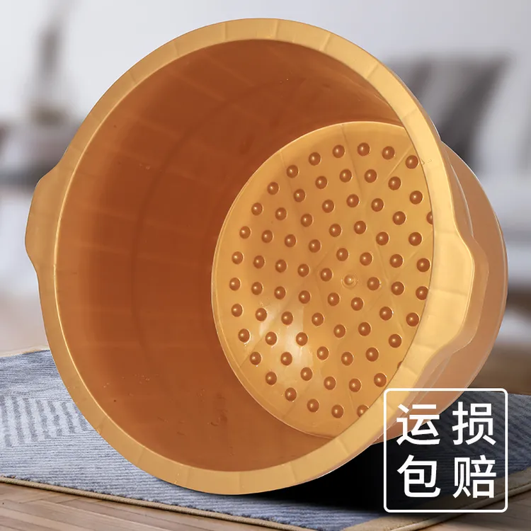 塑料泡脚桶家用过小腿足浴店用品加大耐摔足浴盆洗脚带按摩非木桶