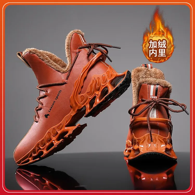 秋冬新款加绒大码刀锋雪地靴潮鞋男士潮鞋冬季户外保暖鞋子