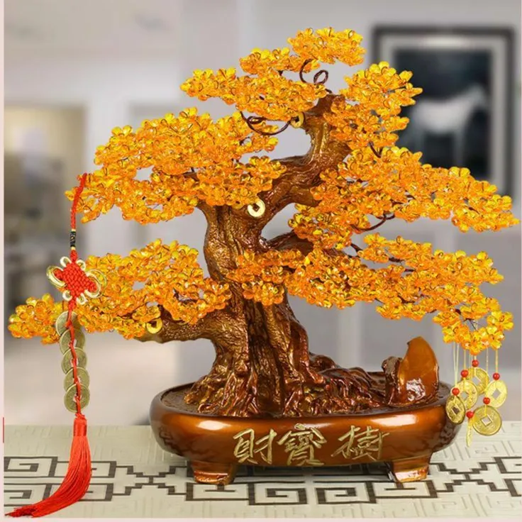 财宝树金底 DIY手工串珠发财树材料包摇钱树散珠子非成品