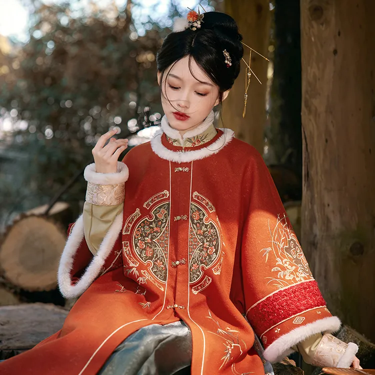 七月夕【剔红海棠】明制款式立领短衫马面裙中国风明制日常汉元素