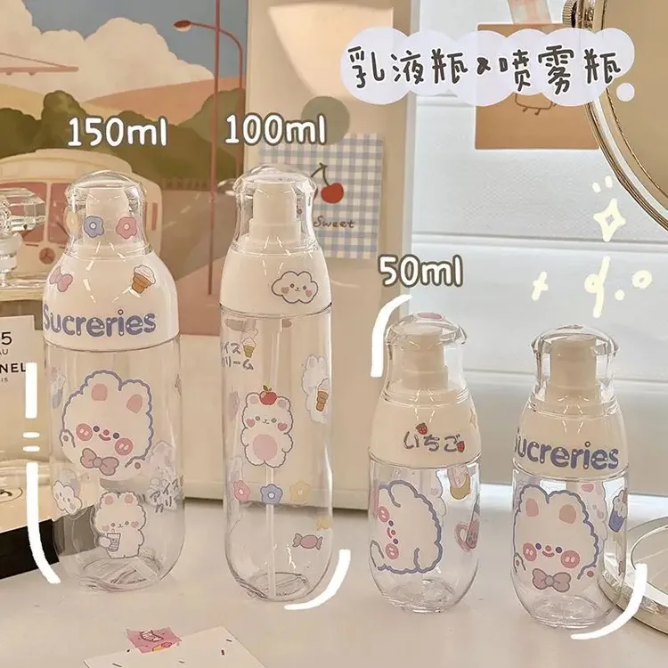 【小胖墩】透明喷瓶按压式超细喷雾瓶可爱卡通乳液精华水旅行分装