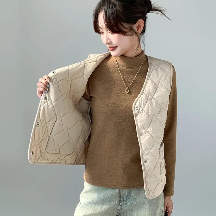 EZ马夹女秋冬季内搭外穿休闲纽扣轻薄保暖防风马甲时尚百搭上衣B7