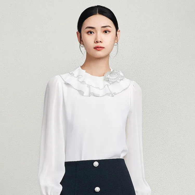 【晨粉专享价】新款百搭优雅修身气质时尚女士衬衫MJFB01WBL164W11