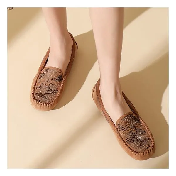 【烫钻】OZZEG澳泽格孕妇鞋舒适浅口透气春夏款平底豆豆鞋女Z3325