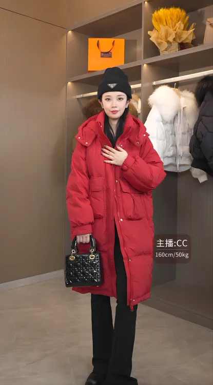 羽绒服保暖女中长款过膝2023年新款韩版时尚宽松加厚连帽白鸭绒