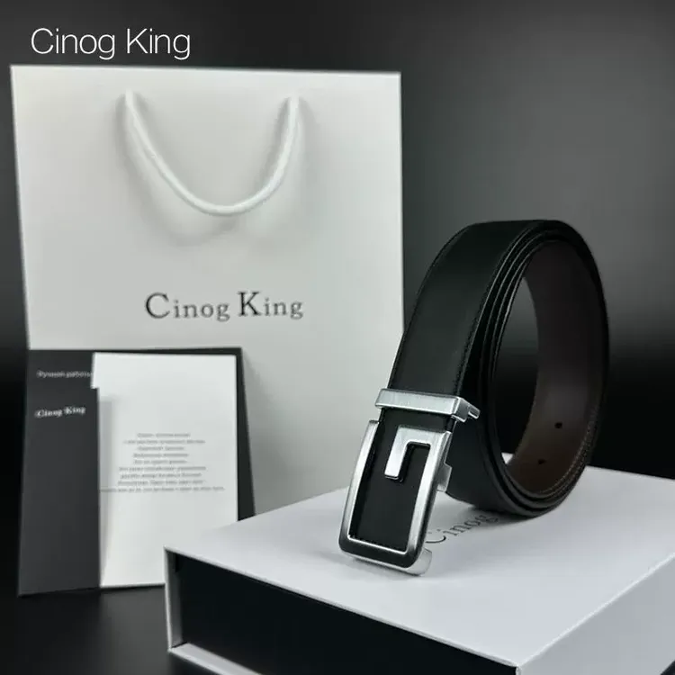 Cauxpus Krteen轻奢男士皮带G扣真皮平滑扣休闲纯铜高档裤带腰带