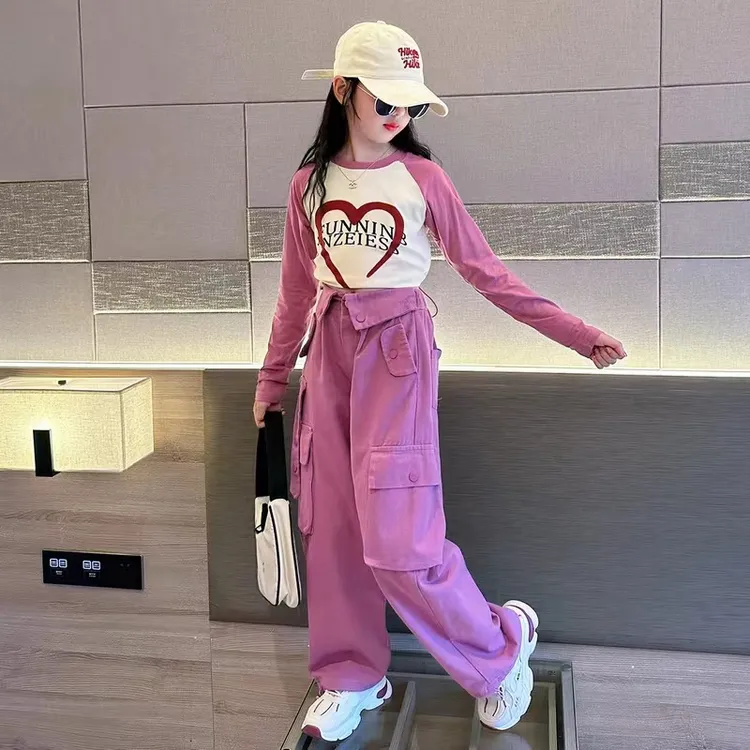 女童春季套装新款2025洋气两件套儿童韩版穿搭女孩又酷又飒女童装