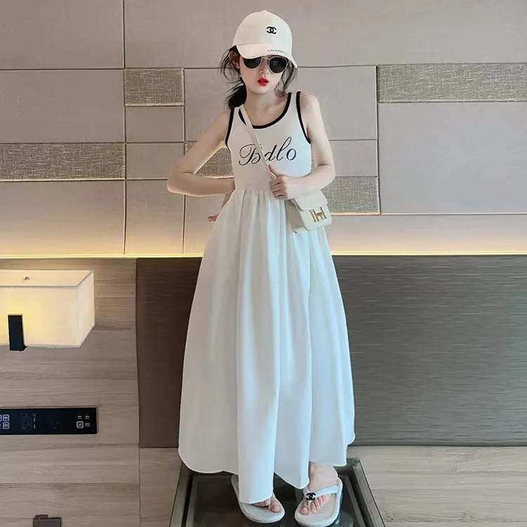 女童连衣裙夏款2025新款女大童夏季背心裙儿童夏装海边度假吊带裙