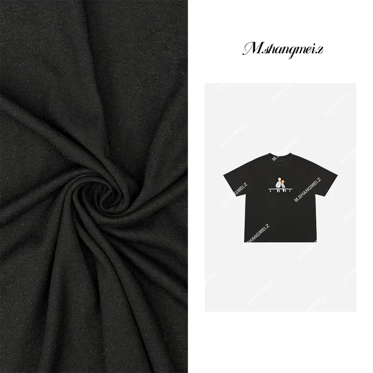 M.SHANGMEI.Z/沐熙【依靠T】美大哥夏季黑色休闲潮流印花T恤X050504