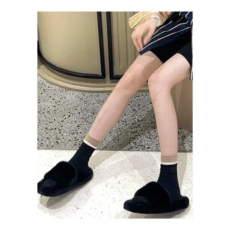 HAD TO FOUR 黑色中筒袜女春秋季款 一切露腿LOOK皆可搭的袜子
