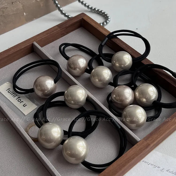 2025 珠珠复古ins发绳头绳皮筋女扎头发发圈低丸子头发饰后脑勺