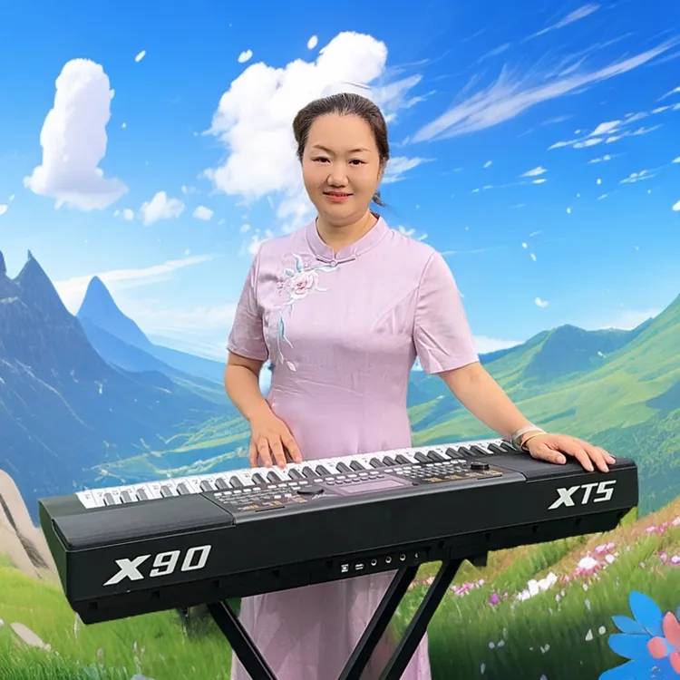 XTS/小天使X90电子琴彩屏充电多功能中老年61键三音电子琴何老师