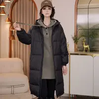 8056秋冬新款韩版2025宽松休闲时尚中长款连帽羽绒服女