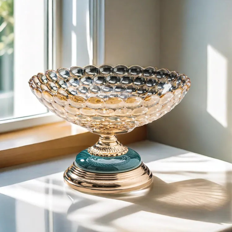 轻奢水晶玻璃水果盘欧式高档家用创意干果盘糖果盘2025新款果盘子
