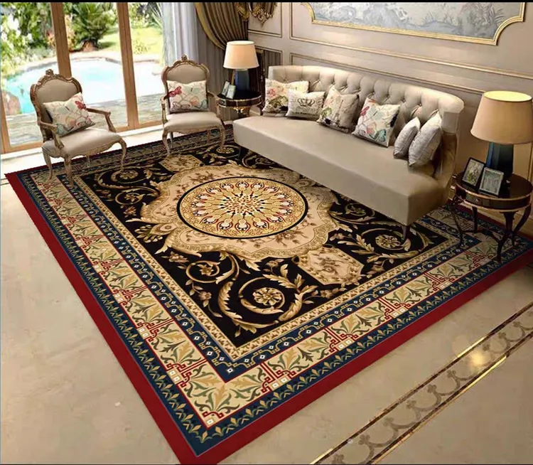 高端红金钻绒沙发地毯家用防滑轻奢吸水客厅复古高级大面积商用
