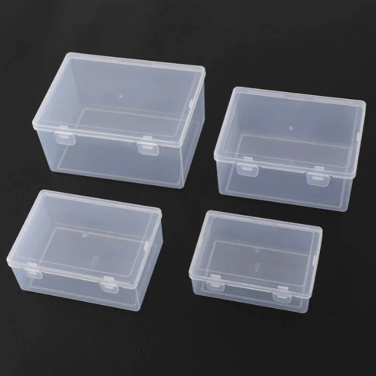 塑料透明带盖长方形桌面小型储物零件首饰证件饰品小盒子