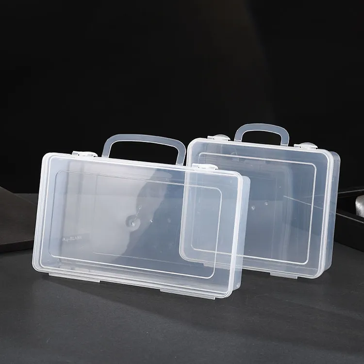手提式长条翻盖式长方形收纳盒零件配件盒储物盒文具盒小收纳盒