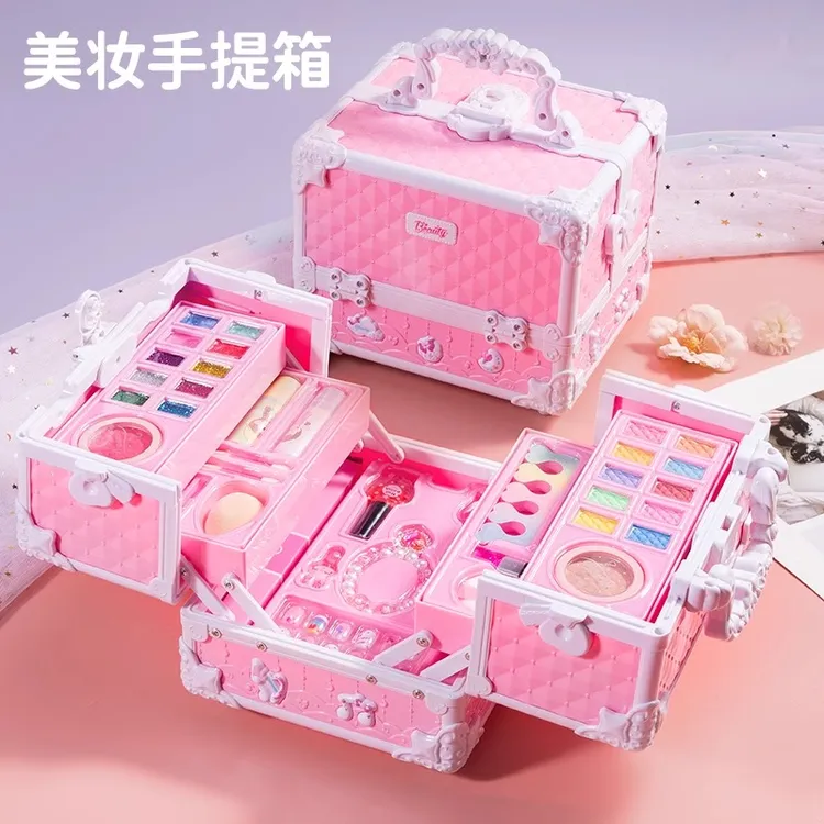 专用化妆品套装女孩玩具彩妆盒公主女娃生日礼物化妆箱礼盒女童
