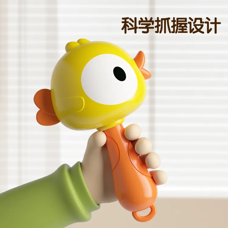 婴儿早教手摇铃沙锤抓握训练0一1岁新生儿3两2个月6宝宝益智玩具4