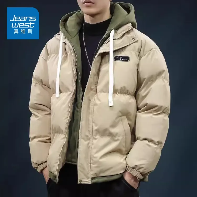 真维斯冬天款2025新款男外套防寒服潮牌百搭棉衣宽松假两件上衣款