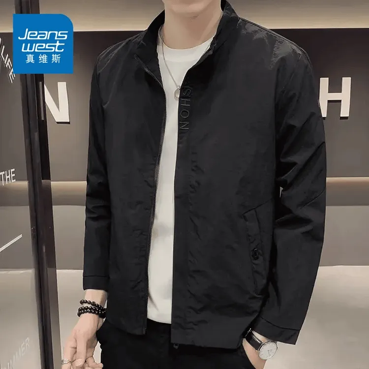 真维斯秋冬季爆款2025新款男士外套宽松休闲立领工装夹克刺绣男装