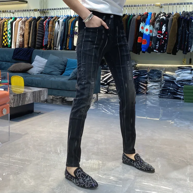 【也许家】新品男士早春款欧货修身弹力小脚牛仔裤KKC9960