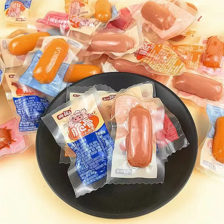 盐津铺子30根小香肠脆骨肠香辣小肉枣脆皮肠火腿肠儿童零食解馋