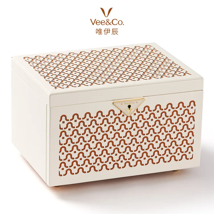 唯伊辰 首饰盒/箱 国风首饰收纳盒高档镂空耳环项链手镯饰品盒