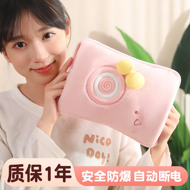 热水袋充电女生热敷暖宝宝防爆电暖宝免拆洗可爱棒棒糖暖肚毛绒