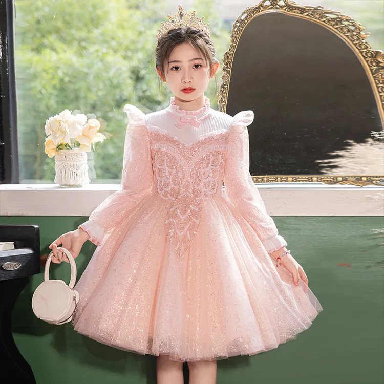 儿童礼服裙公主裙高端女童爱莎演出服花童潮款小女孩主持人晚礼服
