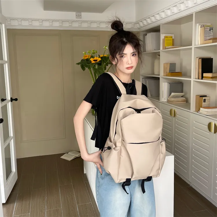 双肩包女2025新款时尚男大学生简约书包大容量电脑包旅行背包8785