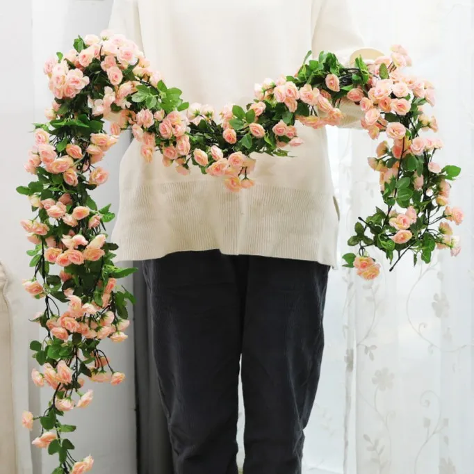 【买2送1】仿真花藤69头假花仿真花婚庆客厅吊顶装饰空调管遮丑藤条