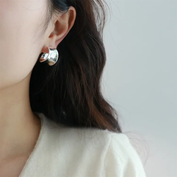 因缺斯汀饰品 铜合金耳饰 极简主义C形耳钉无耳洞耳夹松本惠奈