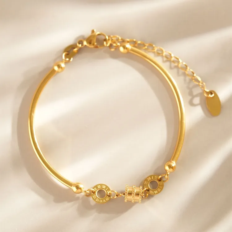 因缺斯汀饰品 钛钢手链 【小蛮腰】金色小蛮腰半镯手链平价显贵