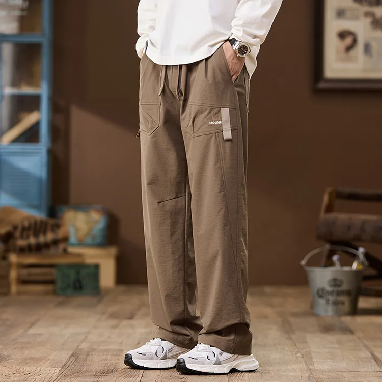 美式冲锋裤春秋防水百搭户外速干登山机能工装裤子宽松休闲长裤子