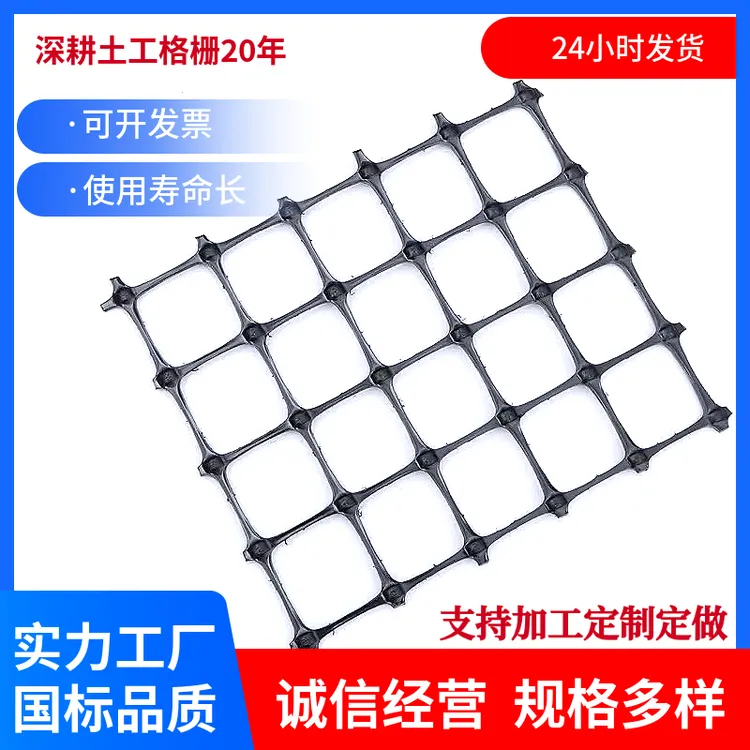 TGSG双向拉伸塑料土工格栅生产厂家路基加筋双向塑料土工格栅现货