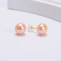 【云上好物】14 DS86302-S925银镶嵌珍珠耳钉-8.5mm（JG）