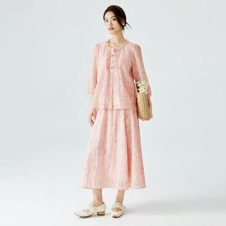 【雅韵东方】茵曼2025年春季新款国风新中式两件套装衬衫半身裙