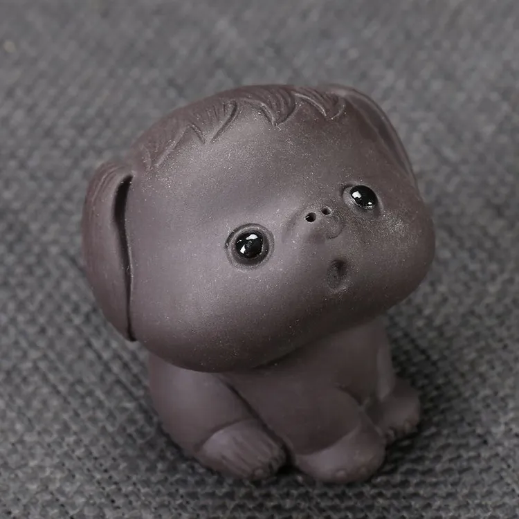 可爱小狗 三色可选 宜兴紫砂茶宠摆件精品可养可盘茶艺茶桌茶器物