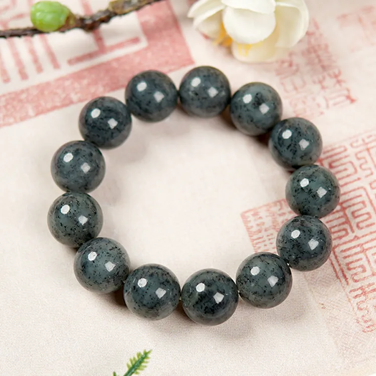 和田玉青花手串    简约素圈气质男女同款青花手串      00385