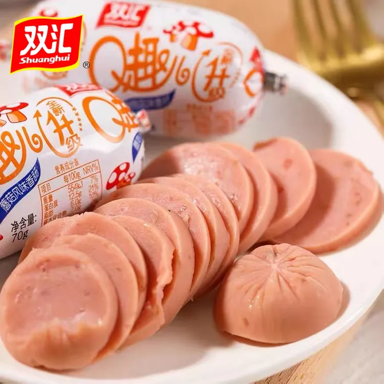Q趣肠70g香辣孜然蘑菇味小零食香肠多口味混搭休闲泡面搭档火腿肠