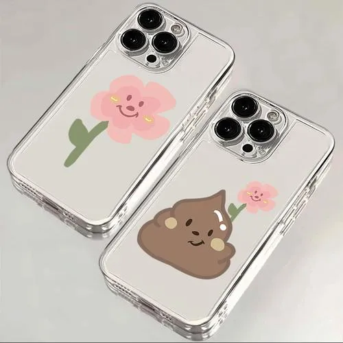 鲜花插牛粪上iphone15苹果手机壳14promax软胶13pro透明12创意11