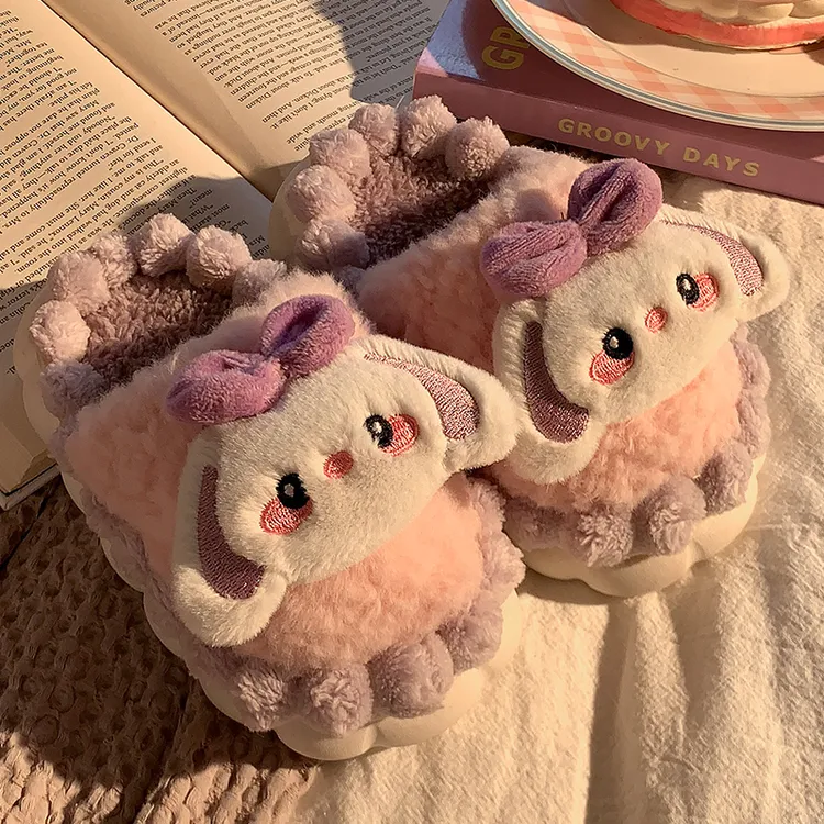 秋冬季儿童棉拖鞋女童可爱家居亲子鞋室内外保暖毛毛拖鞋男童棉鞋