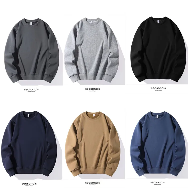 秋冬季新款男士加绒卫衣宽松圆领卫衣净版男款卫衣卫衣加绒男款