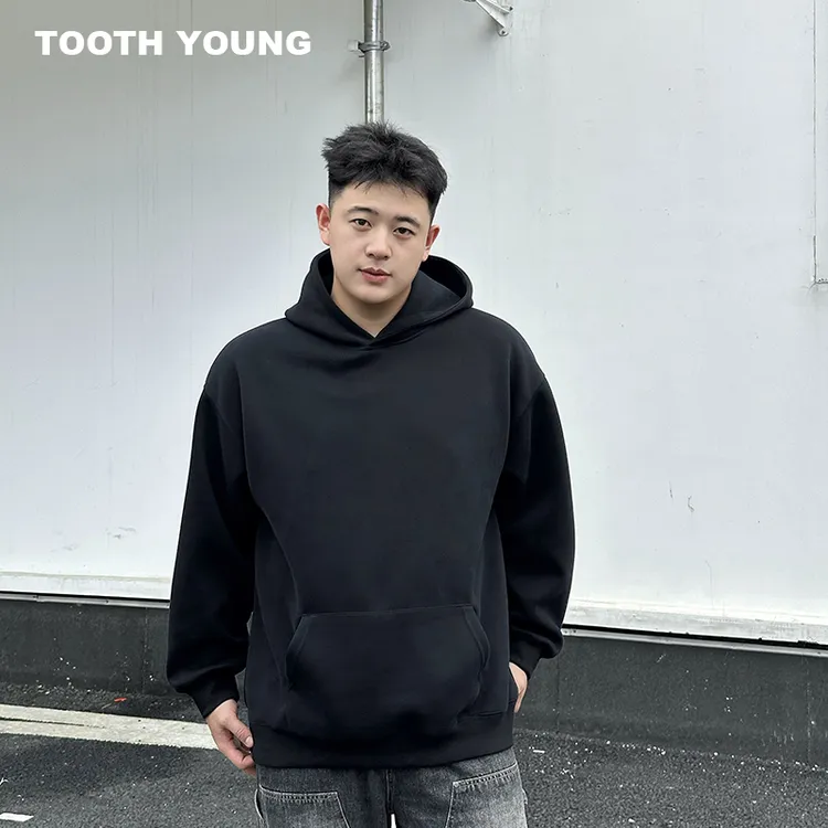 郑一爱穿搭【基础卫衣】重磅420g宽松大码男生春季连帽长袖卫衣