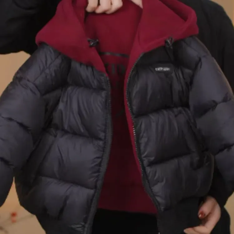 韩版新款儿童加厚棉服男童棉袄针织卫衣连帽棉衣双面穿拜年服童装