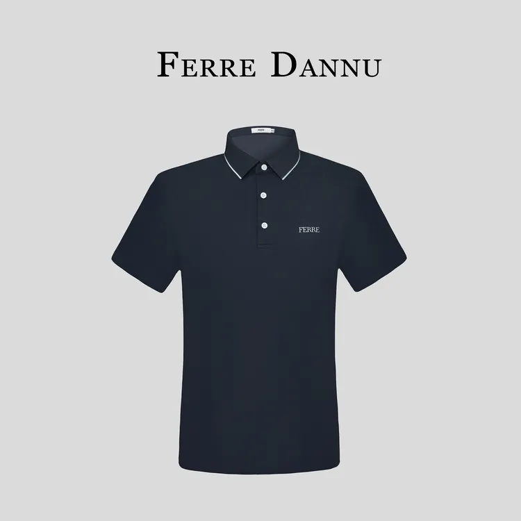 FERRE DANNU/费雷【含桑蚕丝莫代尔棉】春夏新款男士短袖POLO衫8603