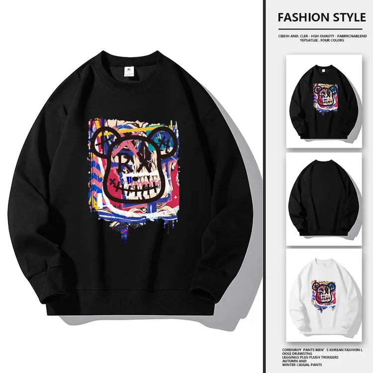 320g重磅棉美式卫衣男款秋冬新款圆领运动外套情侣宽松长袖上衣潮