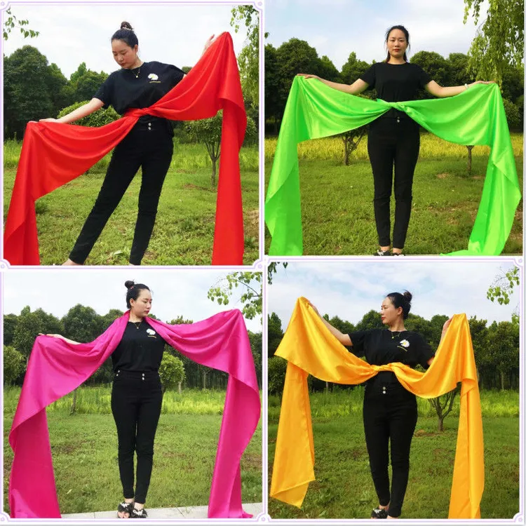 新款秧歌红绸带舞蹈绸子大红绸布长彩带年会演出腰鼓腰带道具跳舞