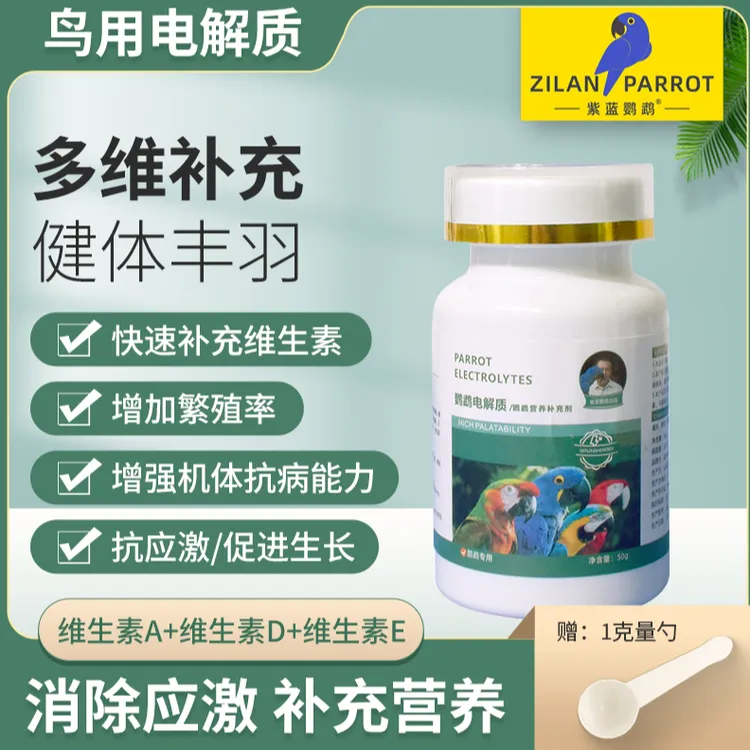 紫蓝鹦鹉电解质多维快速补充营养能量促进健康生长维生素抗应激等
